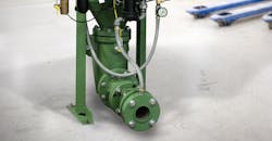 The Klein Plug Flo dense-phase pneumatic transporter moves foundry sand at 100-450 fpm, minimizing the detrimental effects to the material and to the piping and ductwork. The Klein Plug Flo dense-phase pneumatic transporter moves foundry sand at 100-450 fpm, minimizing the detrimental effects to the material and to the piping and ductwork.