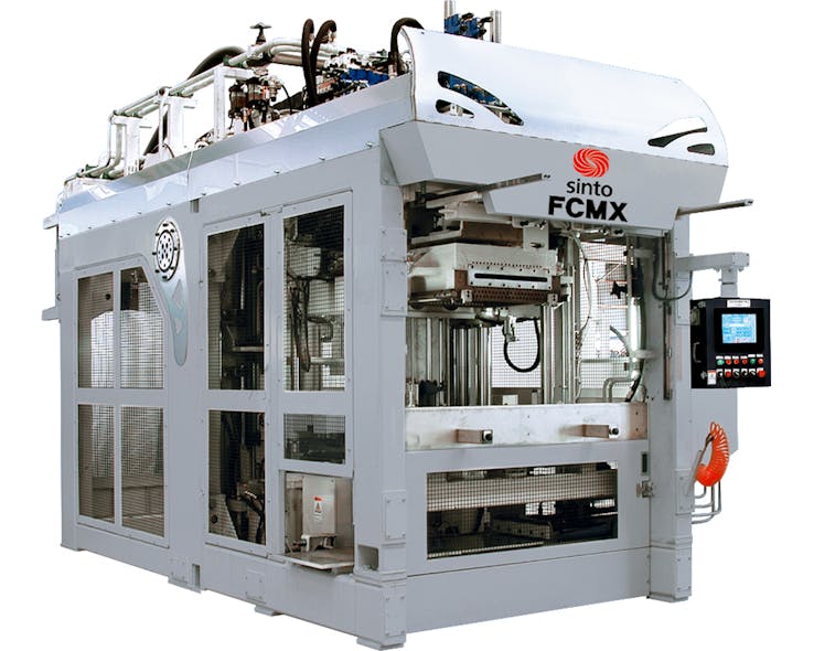 Sinto&rsquo;s new FCMX automatic molding machine produces up to 200 molds/hour.