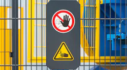 Safety sign on machine.