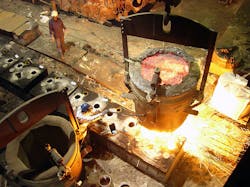 Ladle pouring at QESC, Houston, Tex. Ladle pouring at QESC, Houston, Tex.