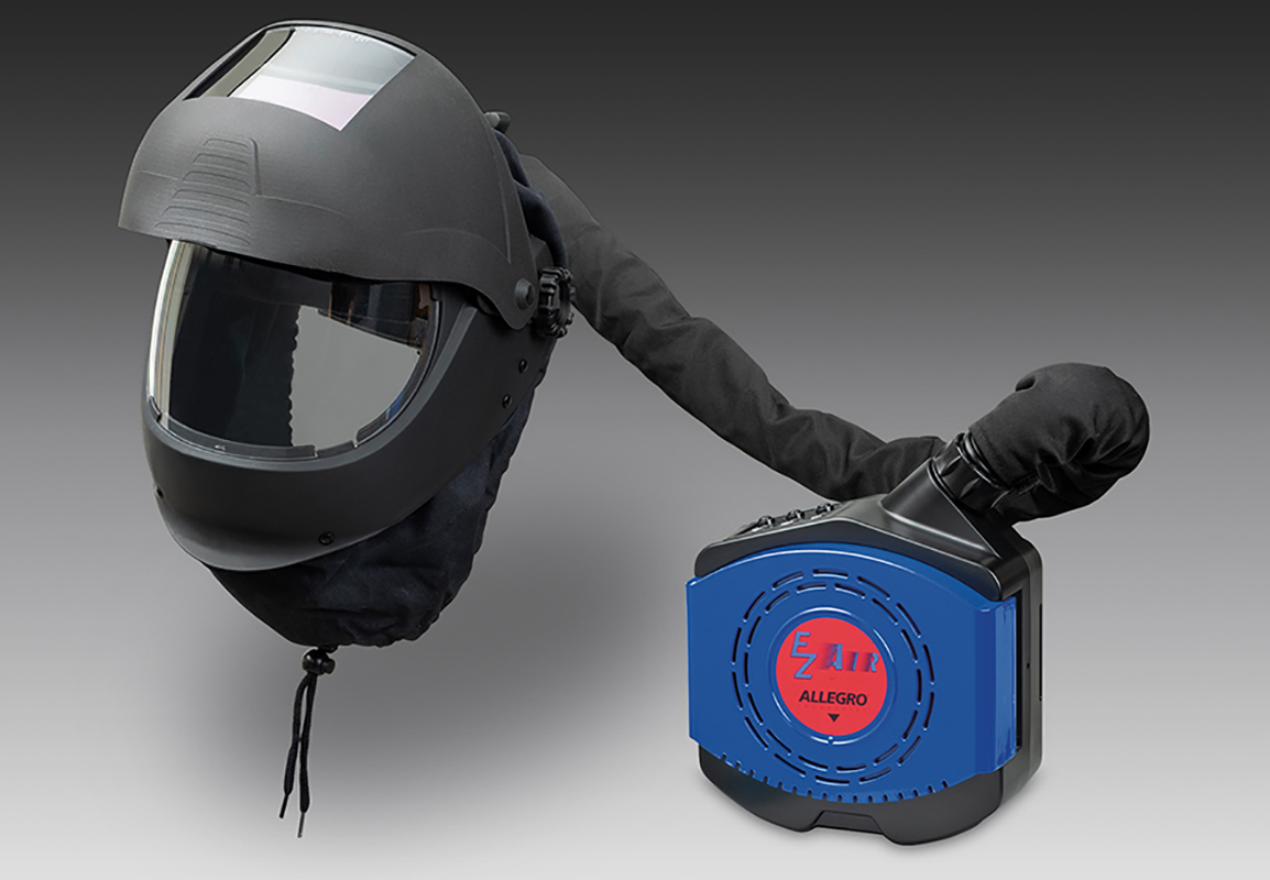 The Allegro EZ AIR Flex grinding/welding PAPR is a complete particulate system for industrial applications where combined respiratory, eye, and face protection are required.