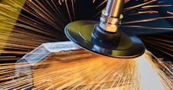 Lincoln Electric Automation / 3M Abrasive Systems Fab-Pak OmniClean all-in-one robotic grinding cell. Lincoln Electric Automation / 3M Abrasive Systems Fab-Pak OmniClean all-in-one robotic grinding cell.