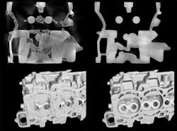 CT scan of a cast part without (left) and with (right) ScatterFix CT scan of a cast part without (left) and with (right) ScatterFix