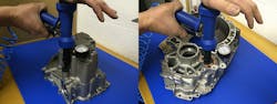 Customer A (left), an automotive engine manufacturer, has so far recovered over 2,000 engine blocks using the Spot-Seal process, saving over £600,000 on casting and machining costs, plus further savings related to the unrealized loss of production. Customer B (right), an automotive component supplier, used localized impregnation to correct pressure leaks on over 3,500 cast aluminum housings, saving over €840,000. Customer A (left), an automotive engine manufacturer, has so far recovered over 2,000 engine blocks using the Spot-Seal process, saving over £600,000 on casting and machining costs, plus further savings related to the unrealized loss of production. Customer B (right), an automotive component supplier, used localized impregnation to correct pressure leaks on over 3,500 cast aluminum housings, saving over €840,000.