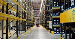 Empty warehouse shelves. Empty warehouse shelves.