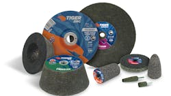 Weiler Abrasives advanced Tiger ceramic grain results in extremely low specific cutting energy, providing ultra-high metal removal rates to improve productivity when grinding. Weiler Abrasives advanced Tiger ceramic grain results in extremely low specific cutting energy, providing ultra-high metal removal rates to improve productivity when grinding.