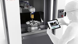 An IRB 2600 robot, a controller, and a turntable combined with pressure and level sensors and other equipment make up the OmniVance Machining Cell, with all components pre-tested to guarantee compatibility. An IRB 2600 robot, a controller, and a turntable combined with pressure and level sensors and other equipment make up the OmniVance Machining Cell, with all components pre-tested to guarantee compatibility.