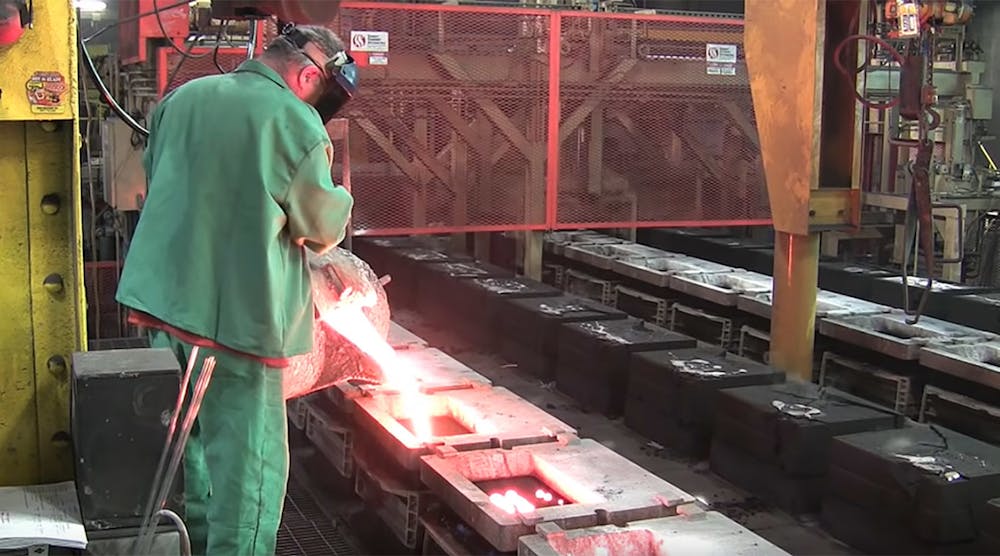Pouring iron castings at Northern Iron &amp; Machine, St. Paul, MN.