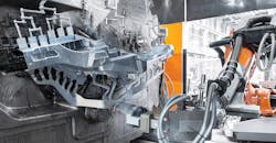 A high-pressure diecasting cell, where lubricants under pressure are used to cool high-value equipment – and workers may be present. A high-pressure diecasting cell, where lubricants under pressure are used to cool high-value equipment – and workers may be present.