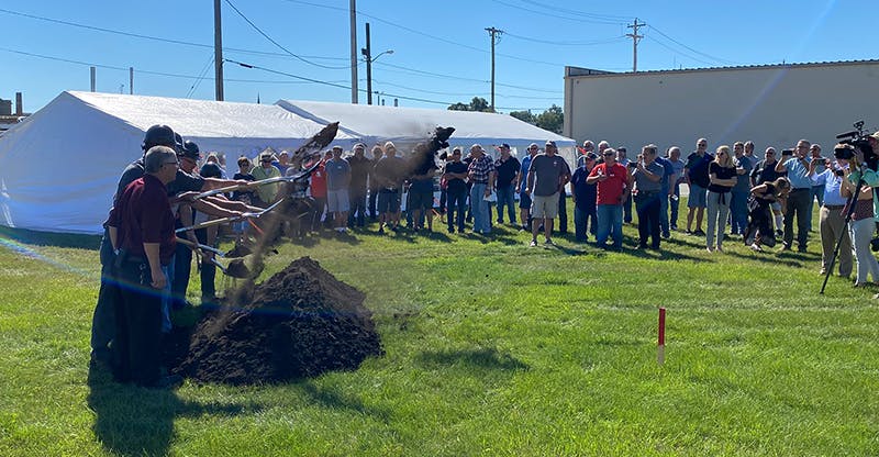Wisconsin Aluminum Foundry retirees joined current employees to break ground on a 55,000 square-foot expansion project at the Manitowoc plant, September 1.