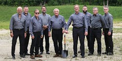 President Tom Musschoot and other General Kinematics managers and executives broke the ground on a 42,000-sq.ft. expansion in Crystal Lake, IL, August 18, 2022.