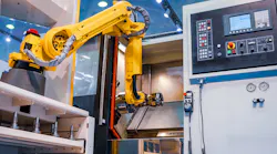 Machine-tending robot.