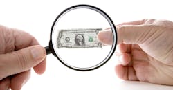 Closer look at a $1 bill. Closer look at a $1 bill.