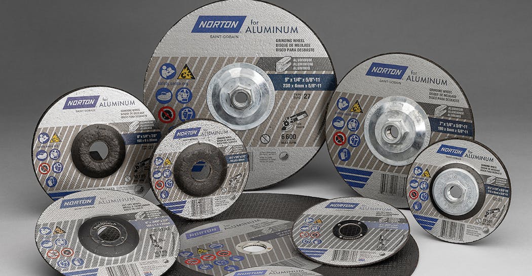 &ldquo;Norton for Aluminum&rdquo; thin wheels for right-angle cutting and grinding of aluminum and other nonferrous soft metals.