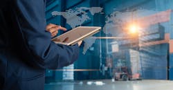 Connected manufacturing graphic. Connected manufacturing graphic.