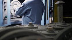 Core-setting at MTI, Auburn, Indiana. Core-setting at MTI, Auburn, Indiana.