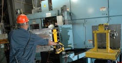 A Metal Technologies Inc. molding machine operator has access to current order requirements thanks to Cloud-based Odyssey ERP. A Metal Technologies Inc. molding machine operator has access to current order requirements thanks to Cloud-based Odyssey ERP.