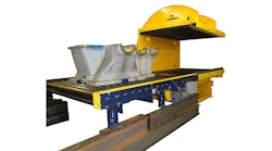 The Upender Inverter is open on three sides, so it can handle large or oversized items with some overhang. Standard models are offered up to 10,000 lbs. capacity, but modified versions are available up to 50,000 lbs. capacity. The Upender Inverter is open on three sides, so it can handle large or oversized items with some overhang. Standard models are offered up to 10,000 lbs. capacity, but modified versions are available up to 50,000 lbs. capacity.