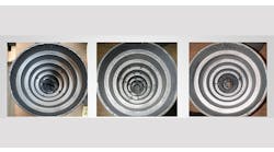 A large step cone, GJL. Casting temperature: 1410-1420 °C. Water-based coating, approximately 300-µm layer thickness. A large step cone, GJL. Casting temperature: 1410-1420 °C. Water-based coating, approximately 300-µm layer thickness.