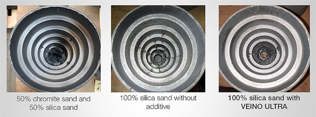 Fig. 3: A large step cone, GJL. Casting temperature: 1410-1420 &deg;C. Water-based coating, approximately 300-&micro;m layer thickness.
