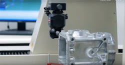Laser-gauge CMM for dimensional inspection at Dart Die Casting, Alsip, IL. Laser-gauge CMM for dimensional inspection at Dart Die Casting, Alsip, IL.