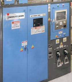 American Flux installed two, 300-kW Inductotherm VIP® Power-Trak® units, each one with Melt-Manger Plus® control system, as well as a new, cooling water system. American Flux installed two, 300-kW Inductotherm VIP® Power-Trak® units, each one with Melt-Manger Plus® control system, as well as a new, cooling water system.