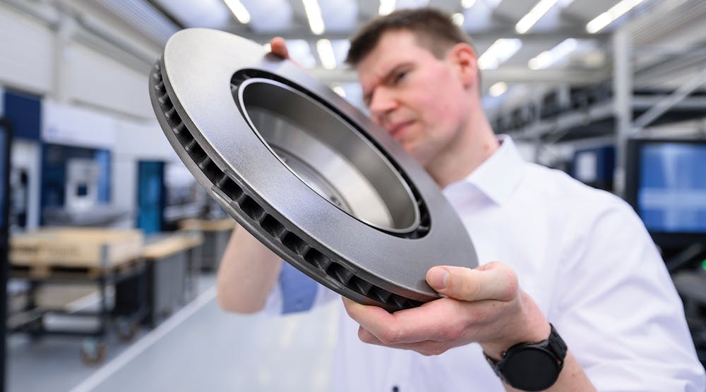 Brake discs coated by high-speed laser metal deposition emit less particulate matter than conventional brake discs, according to the process developer.