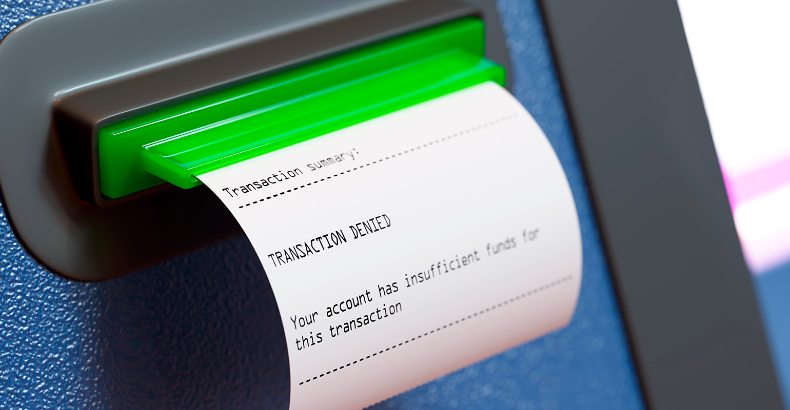 ATM receipt, insufficient funds