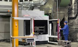 The Maus 900 automated casting grinding machine at Schmiedeberger Giesserei, in Germany. The Maus 900 automated casting grinding machine at Schmiedeberger Giesserei, in Germany.