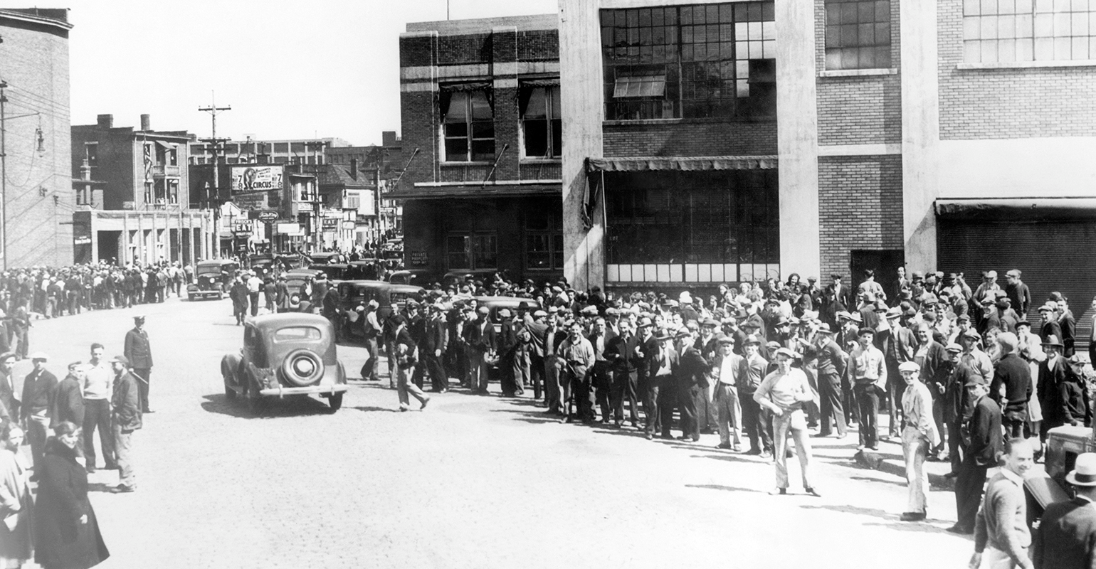 Labor walk-out. Cincinnati, 1930s.