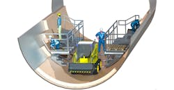 Bricking Solutions’ Split Bedding Cart features dual decks rather than a single deck in order to provide clearance for a forklift or skid steer. Bricking Solutions’ Split Bedding Cart features dual decks rather than a single deck in order to provide clearance for a forklift or skid steer.