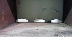 The dry hearth at the bottom of the stack furnace is an area of particular concern, especially if furnace tenders load the furnace with the stack empty. That means that scrap and ingots fall 6-12 feet onto that hot refractory hearth. No refractory material can withstand that very long. The best solution is to never let the stack get empty. The dry hearth at the bottom of the stack furnace is an area of particular concern, especially if furnace tenders load the furnace with the stack empty. That means that scrap and ingots fall 6-12 feet onto that hot refractory hearth. No refractory material can withstand that very long. The best solution is to never let the stack get empty.