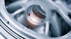 This piston is a typical example of an automotive component designed for weight savings – and an example of the potential for high-volume 3D printing of aluminum parts. This piston is a typical example of an automotive component designed for weight savings – and an example of the potential for high-volume 3D printing of aluminum parts.