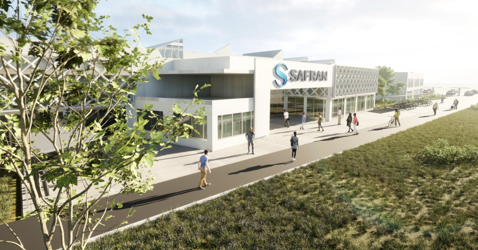 Safran Aircraft Engines&rsquo; illustration of its planned foundry in Rennes, France, to be called Safran Turbine Airfoils.