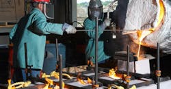 Filling a mold at Coronado Steel, Youngstown, OH. Filling a mold at Coronado Steel, Youngstown, OH.