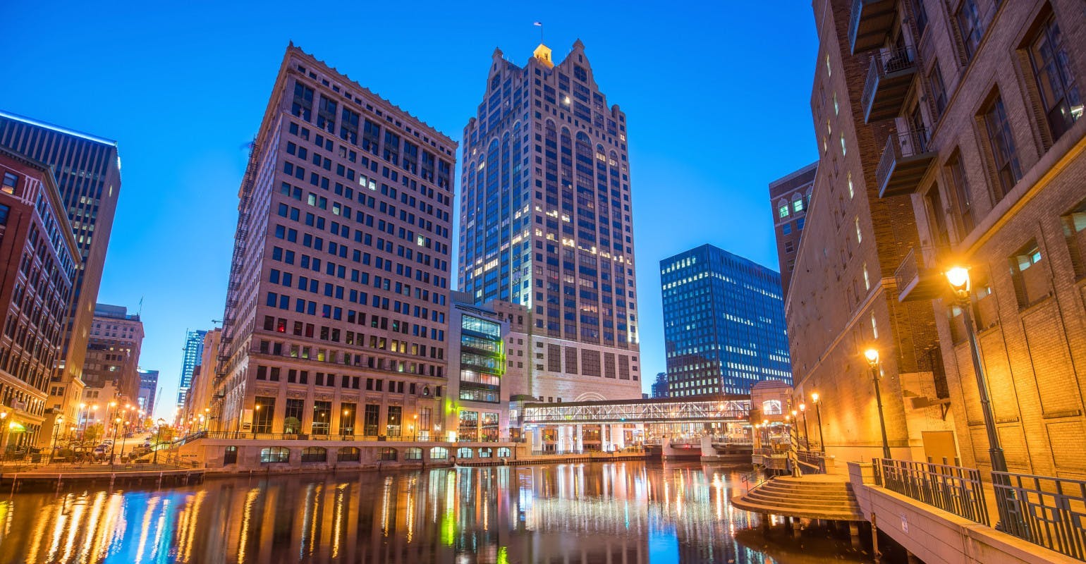 A nighttime view of Milwaukee, site of the 2024 Metalcasting Congress, April 23-25. A nighttime view of Milwaukee, site of the 2024 Metalcasting Congress, April 23-25.