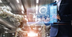 Manager/industrial engineer using tablet. Manager/industrial engineer using tablet.