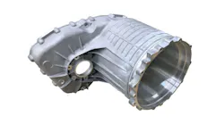A diecast aluminum e-axle case, produced by Ryobi.