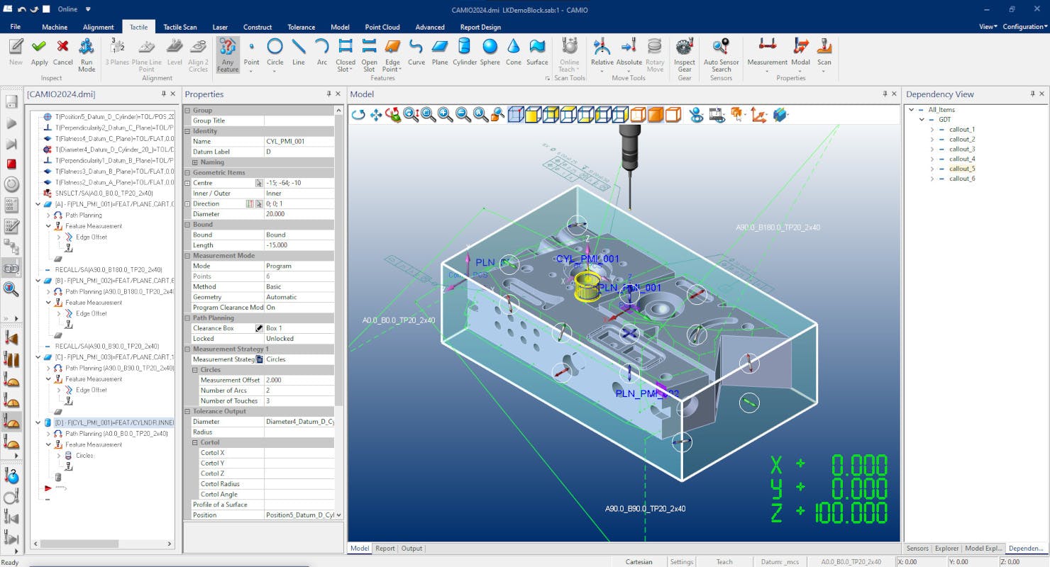 &lsquo;Clearance Box&rsquo; is the path-planning function in LK Metrology&rsquo;s CAMIO 2024 coordinate measuring machine software for measurement, programming, simulation, analysis and reporting.