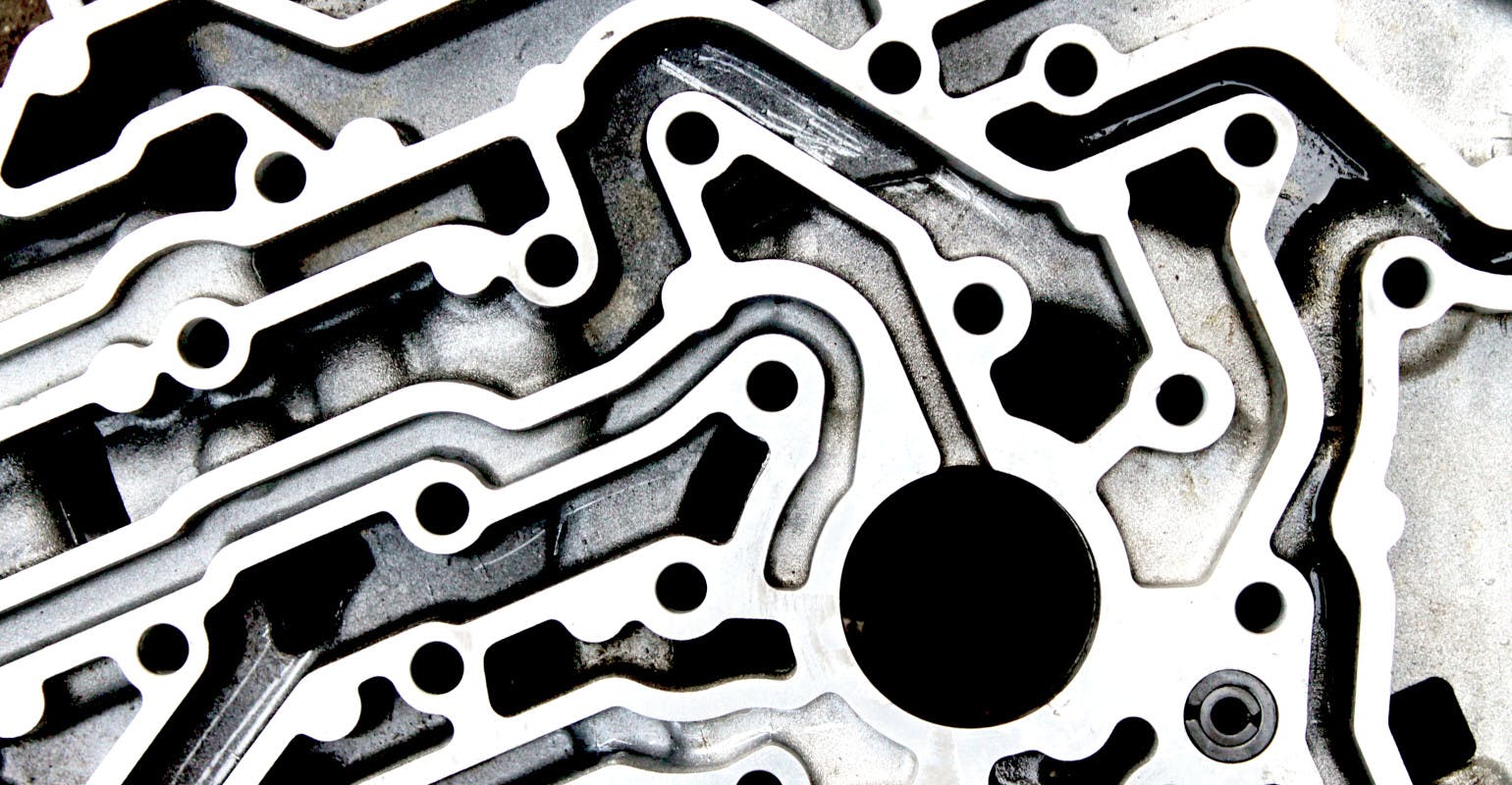 Aluminum engine block cross section.