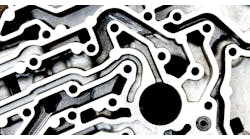 Aluminum engine block cross section. Aluminum engine block cross section.