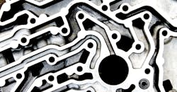 Aluminum engine block cross section. Aluminum engine block cross section.