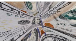 Warped view of a $100 bill, representing high interest rates. Warped view of a $100 bill, representing high interest rates.