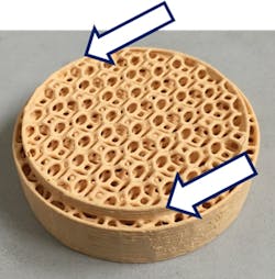 Figure 6. A specially designed, 3D-printed ceramic filter can be reproduced exactly as often as necessary. Figure 6. A specially designed, 3D-printed ceramic filter can be reproduced exactly as often as necessary.