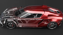 Conceptual automotive design showing placement of structural parts with lighter, organic design. Conceptual automotive design showing placement of structural parts with lighter, organic design.