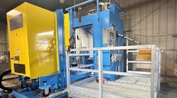 The Model TRX-1250CAM water-jet blasting machine at Franklin Precision Castings. The Model TRX-1250CAM water-jet blasting machine at Franklin Precision Castings.