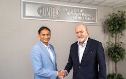 “This transition for Hunter will result in increased capabilities for the company, while maintaining our core strengths,” according to past chairman William Hunter (right), shown together with Manny Gandhi of SMG Group, the new owner. of Hunter Foundry Machinery Corp. “This transition for Hunter will result in increased capabilities for the company, while maintaining our core strengths,” according to past chairman William Hunter (right), shown together with Manny Gandhi of SMG Group, the new owner. of Hunter Foundry Machinery Corp.