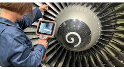 An engineer inspects a turbofan engine using Waygate Technologies’ Mentor Visual iQ+ borescope. Waygate and GE Aerospace jointly developed an AI-enhanced version of the device that will be made available to customers through an upcoming software update An engineer inspects a turbofan engine using Waygate Technologies’ Mentor Visual iQ+ borescope. Waygate and GE Aerospace jointly developed an AI-enhanced version of the device that will be made available to customers through an upcoming software update