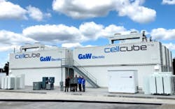G&W Electric’s CellCube battery storage complex. G&W Electric’s CellCube battery storage complex.