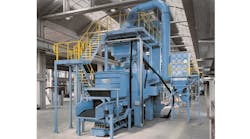 Wheelabrator Continuous Through-Feed Tumblast (CT) machine. Wheelabrator Continuous Through-Feed Tumblast (CT) machine.